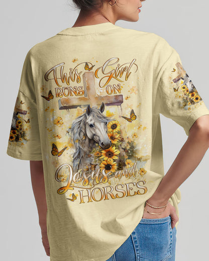 Runs On Jesus And Horses Women's All Over Print - Yhlt2612232