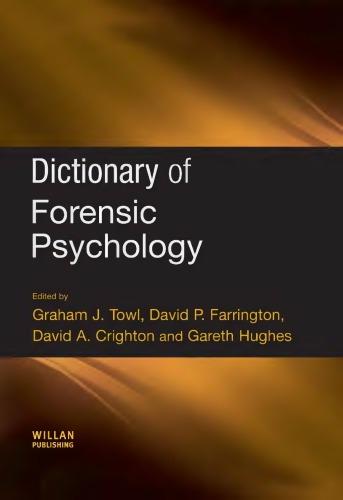 Dictionary Of Forensic Psychology