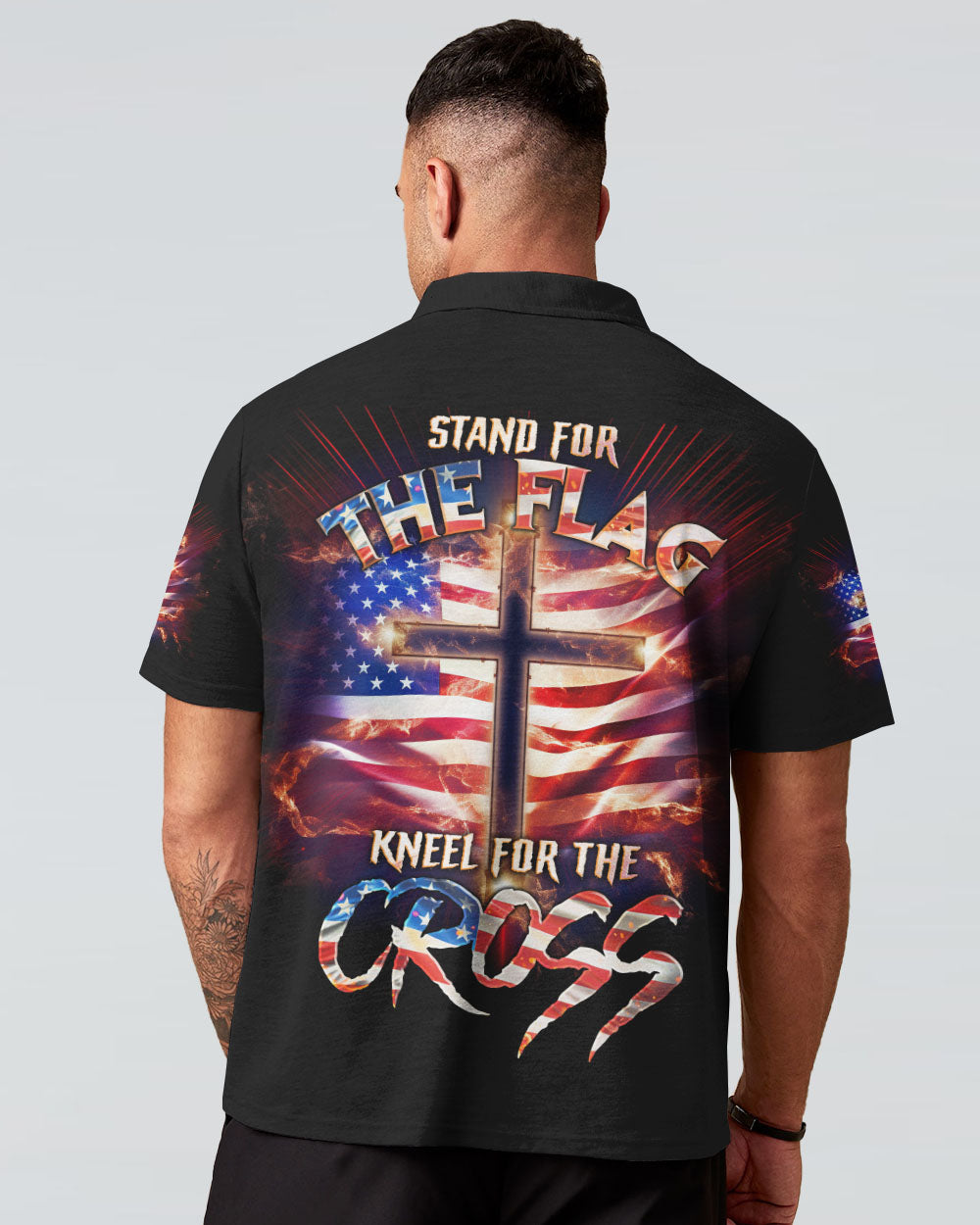 Stand For The Flag Kneel For The Cross Men's All Over Print Shirt - Tlno2407233