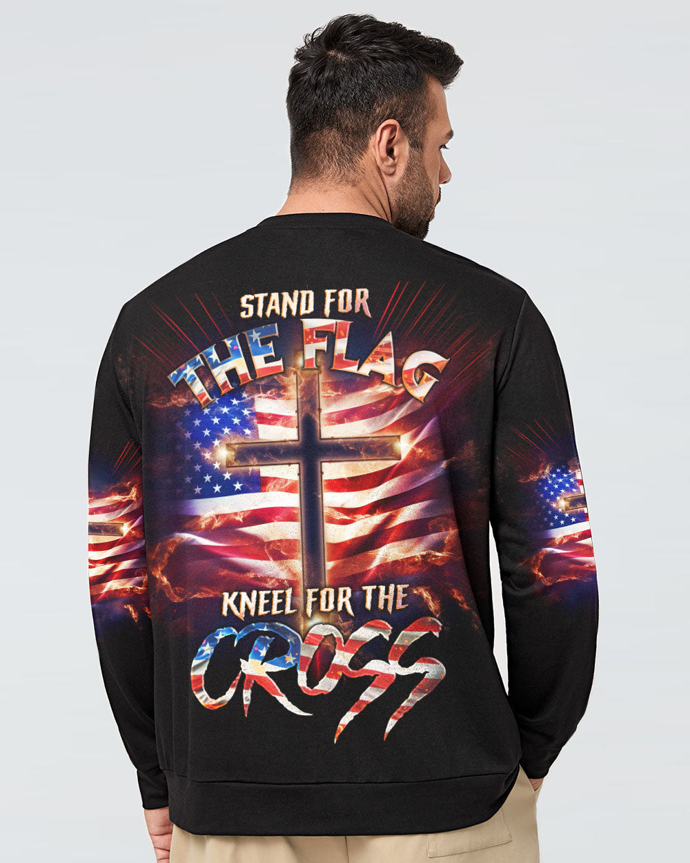 Stand For The Flag Kneel For The Cross Men's All Over Print Shirt - Tlno2407233