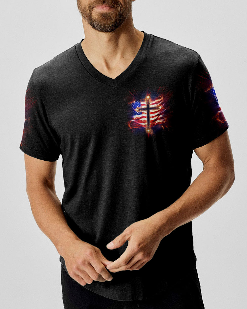 Stand For The Flag Kneel For The Cross Men's All Over Print Shirt - Tlno2407233