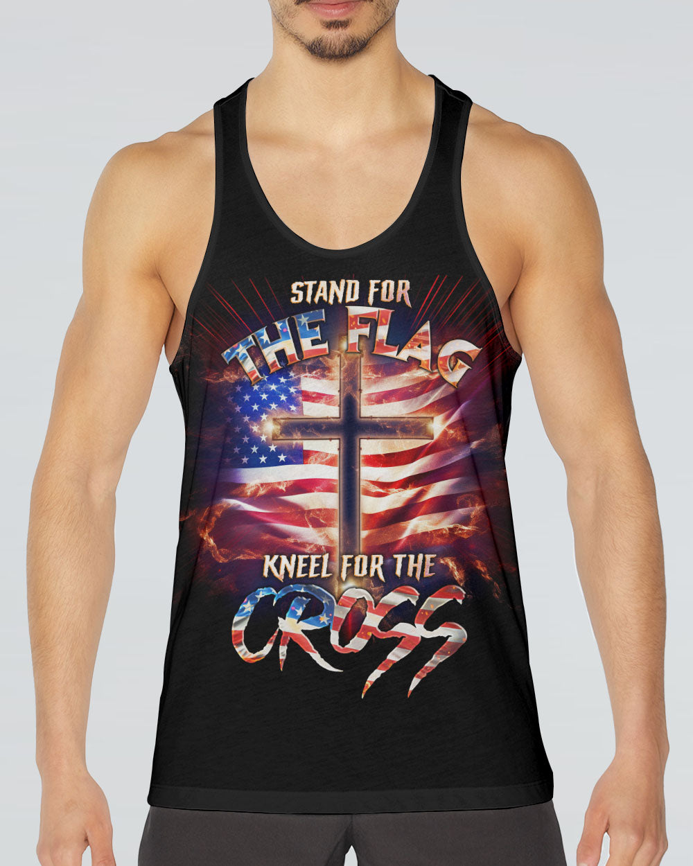 Stand For The Flag Kneel For The Cross Men's All Over Print Shirt - Tlno2407233