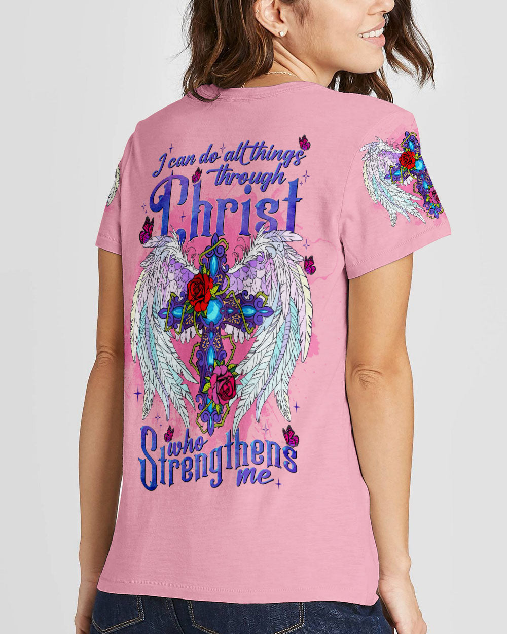 I Can Do All Things Through Christ Wings Women's All Over Print Shirt - Tlnt0707232