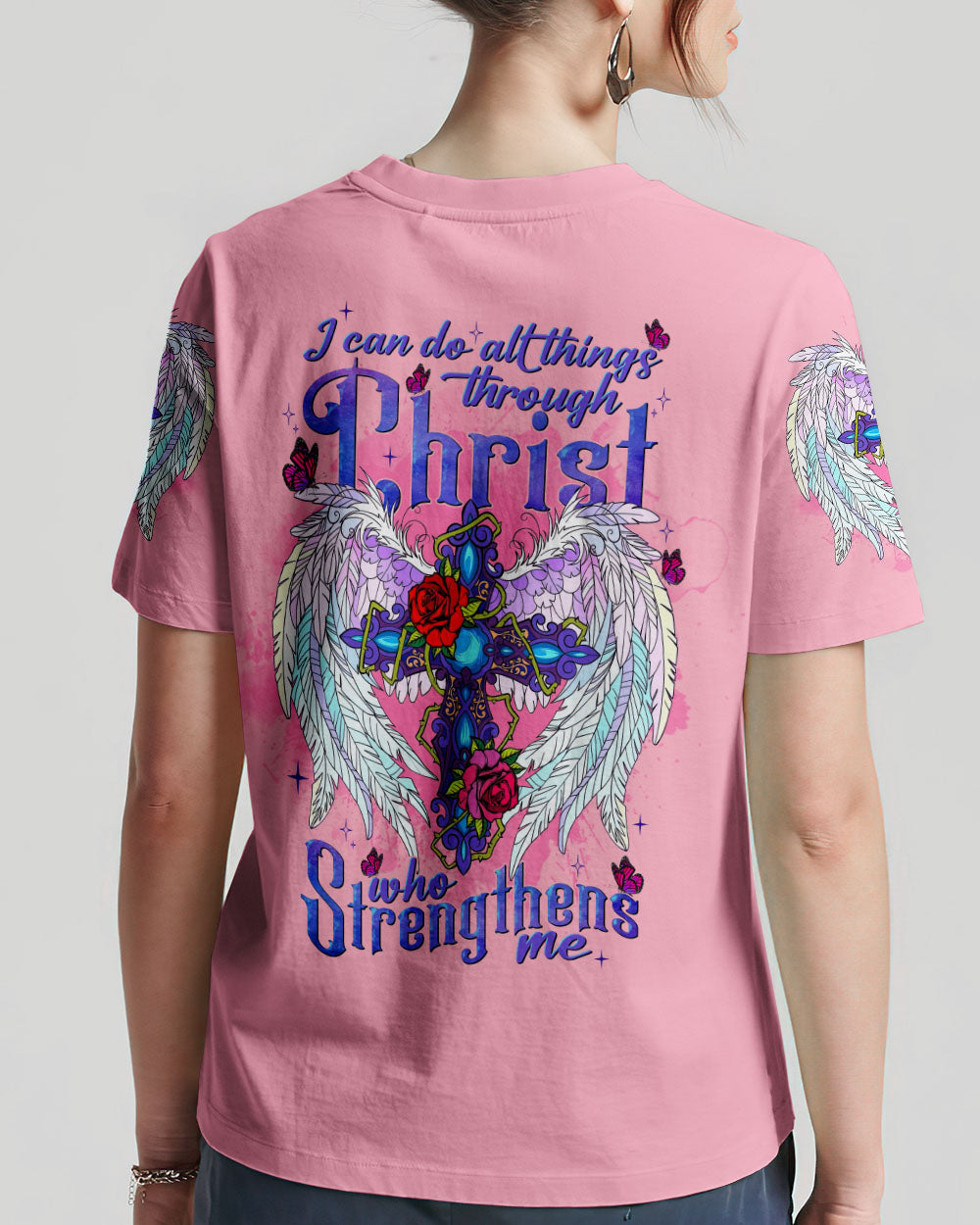 I Can Do All Things Through Christ Wings Women's All Over Print Shirt - Tlnt0707232