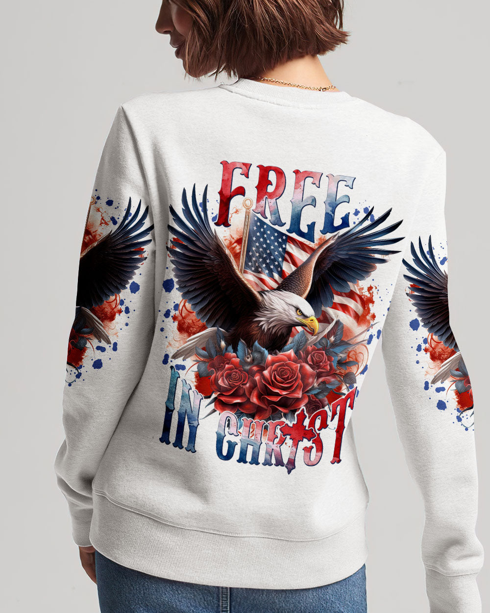 Free In Christ Eagle Women's All Over Print Shirt - Tlnt1807232