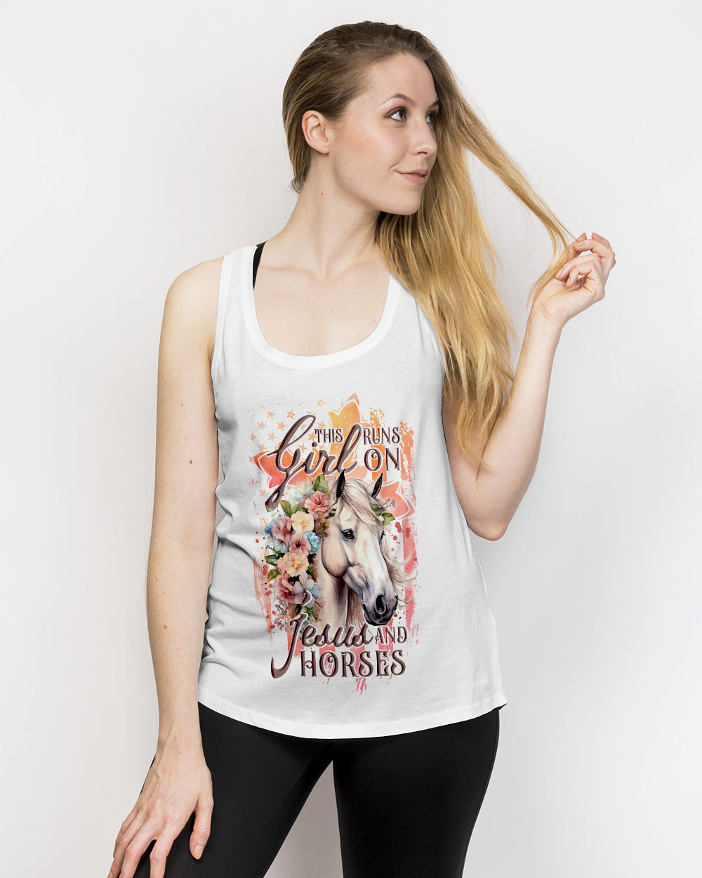 Runs On Jesus And Horses Women's All Over Print Shirt - Tlnt1907234