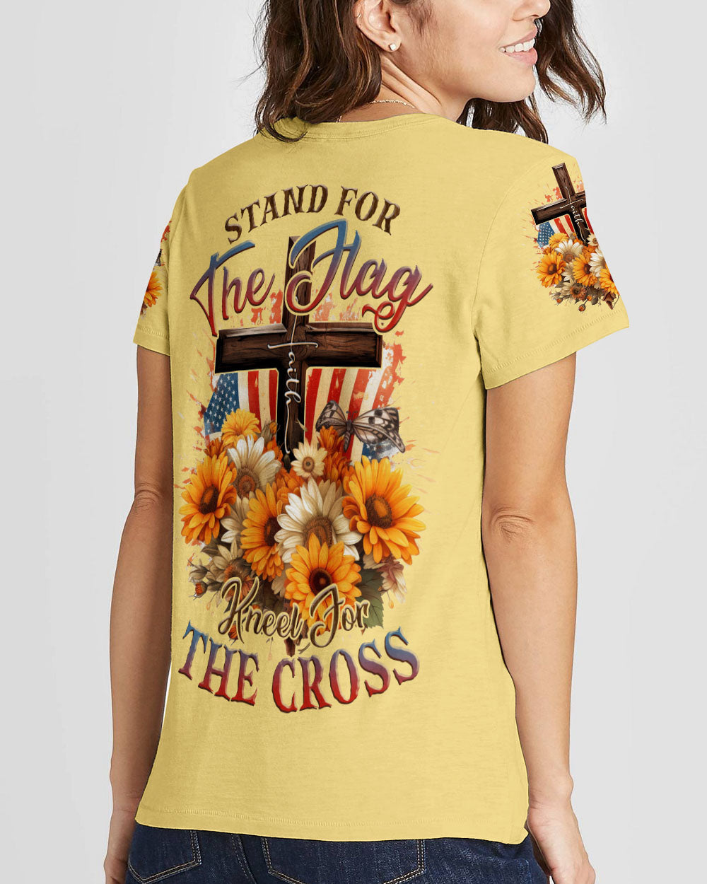 Stand For The Flag Kneel For The Cross Women's All Over Print Shirt - Tlnz0607233