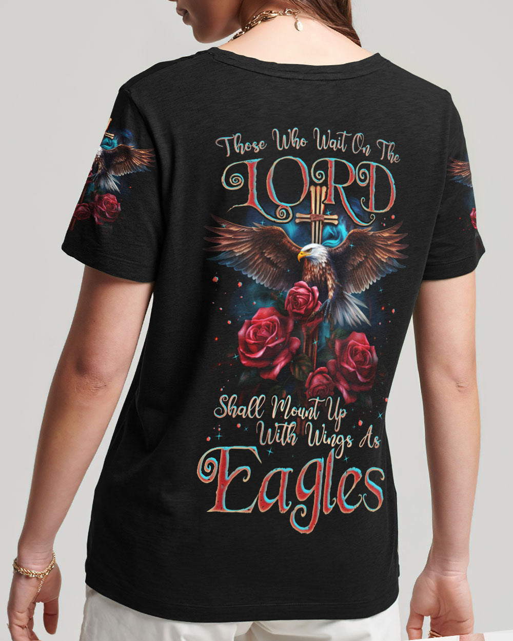 Those Who Wait On The Lord Eagle Women's All Over Print Shirt - Tlnz2007233