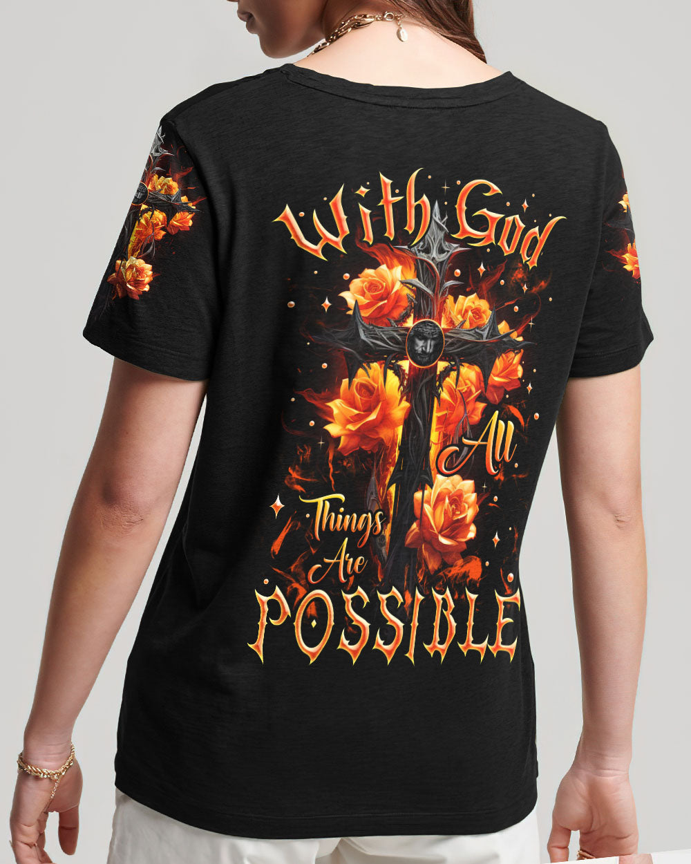 With God All Things Are Possible Women's All Over Print Shirt - Tlnz2207236