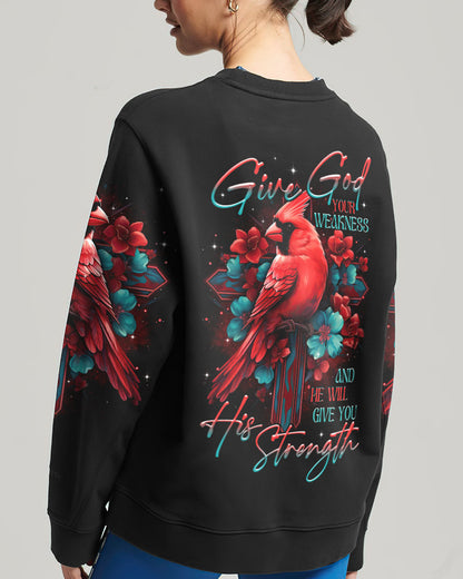 Give God Your Weakness Cardinal Bird Women's All Over Print Shirt - Tltr1707231