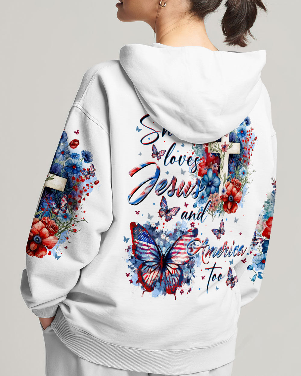 She Loves Jesus And America Too Women's All Over Print Shirt - Tltr2107231