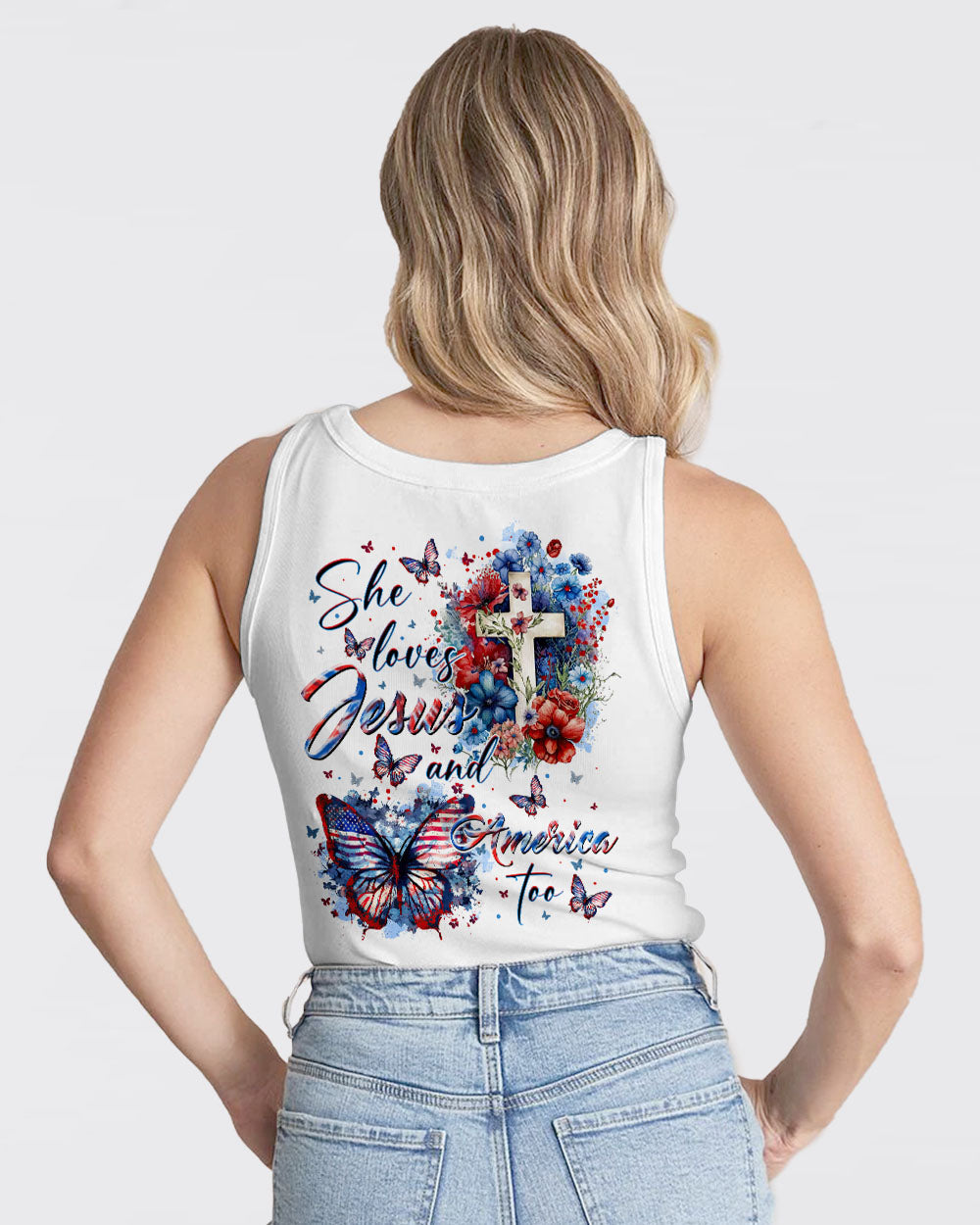 She Loves Jesus And America Too Women's All Over Print Shirt - Tltr2107231