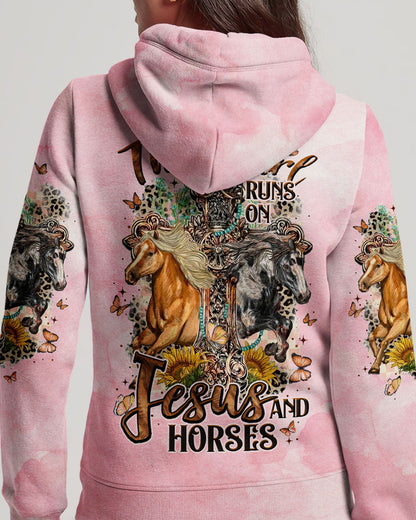 Runs On Jesus And Horses Women's All Over Print Shirt - Tltw0807234