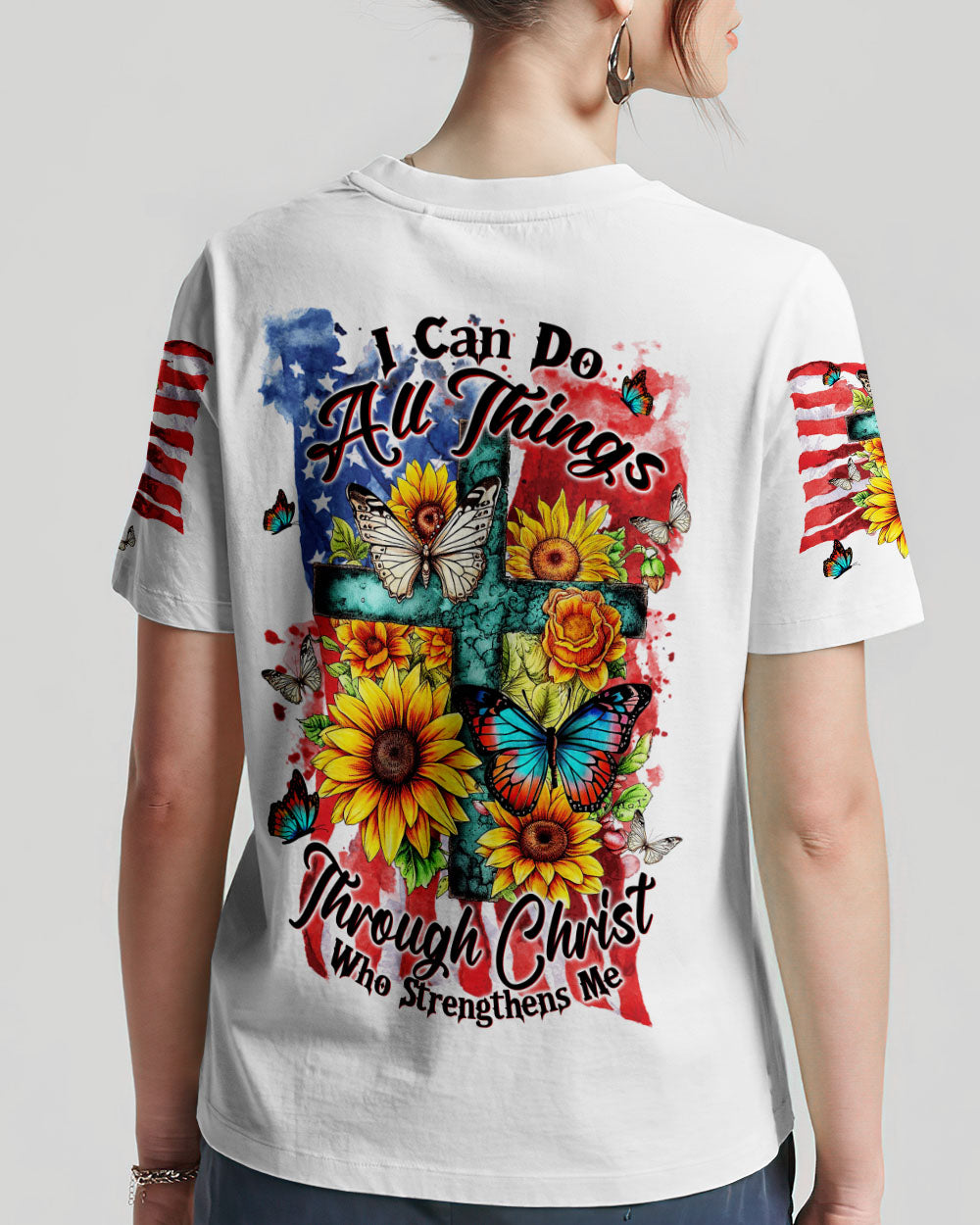 I Can Do All Things Flag Women's All Over Print Shirt - Tltw2007232