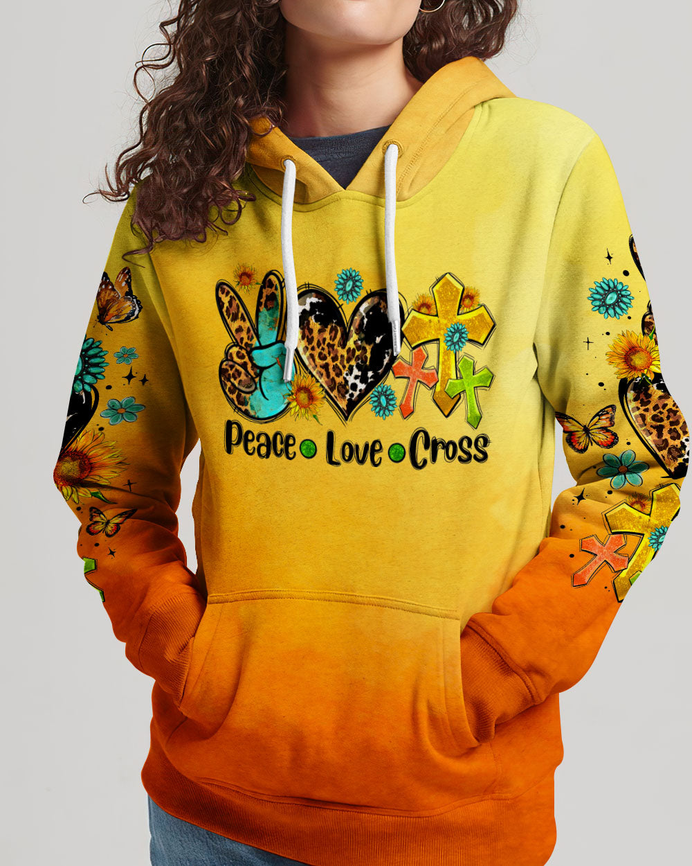 Peace Love Cross Women's All Over Print Shirt - Ty0707232