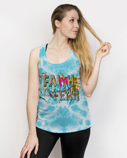 Faith Over Fear Tie Dye Women's All Over Print Shirt - Tytd0807233