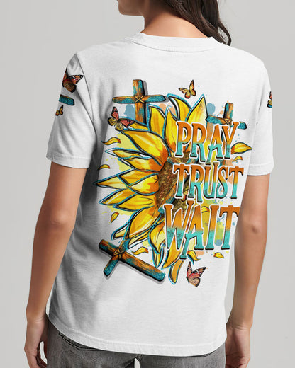 Pray Trust Wait Women's All Over Print Shirt - Tytd1007233