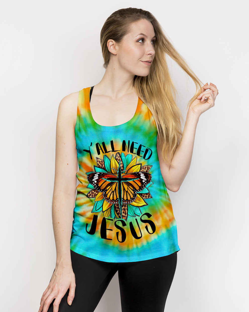 Y'all Need Jesus Tie Dye Women's All Over Print Shirt - Tytd1007235