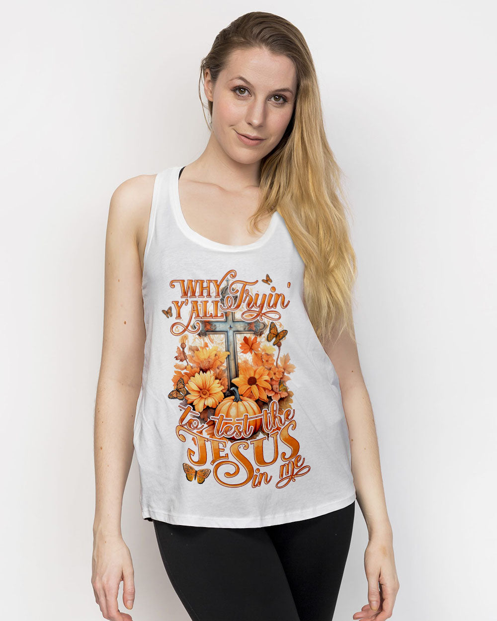 Why Y'all Trying To Test The Jesus In Me Women's All Over Print Shirt - Tytd2007231