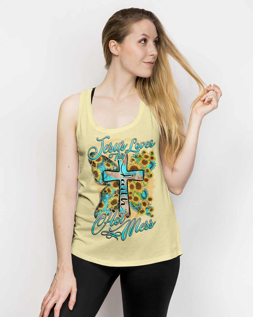 Jesus Loves This Hot Mess Women's All Over Print Shirt - Tytd2707231