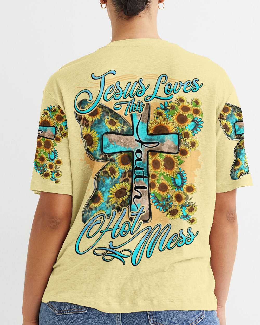 Jesus Loves This Hot Mess Women's All Over Print Shirt - Tytd2707231