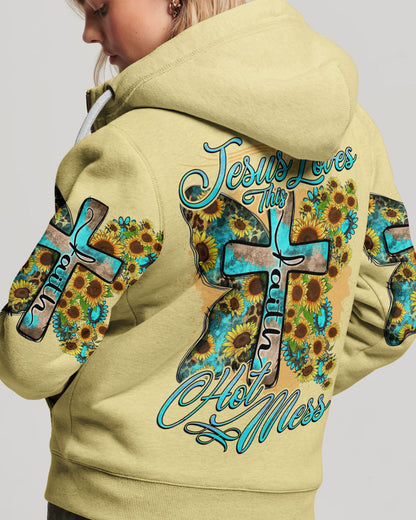 Jesus Loves This Hot Mess Women's All Over Print Shirt - Tytd2707231