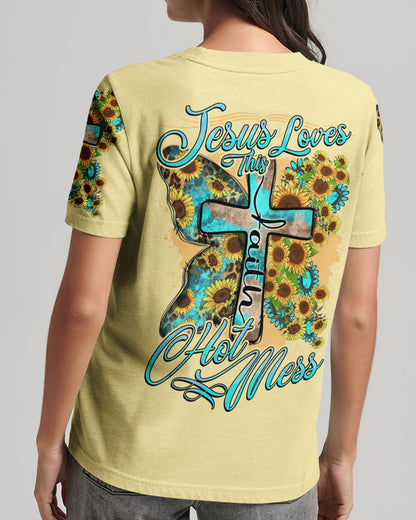 Jesus Loves This Hot Mess Women's All Over Print Shirt - Tytd2707231