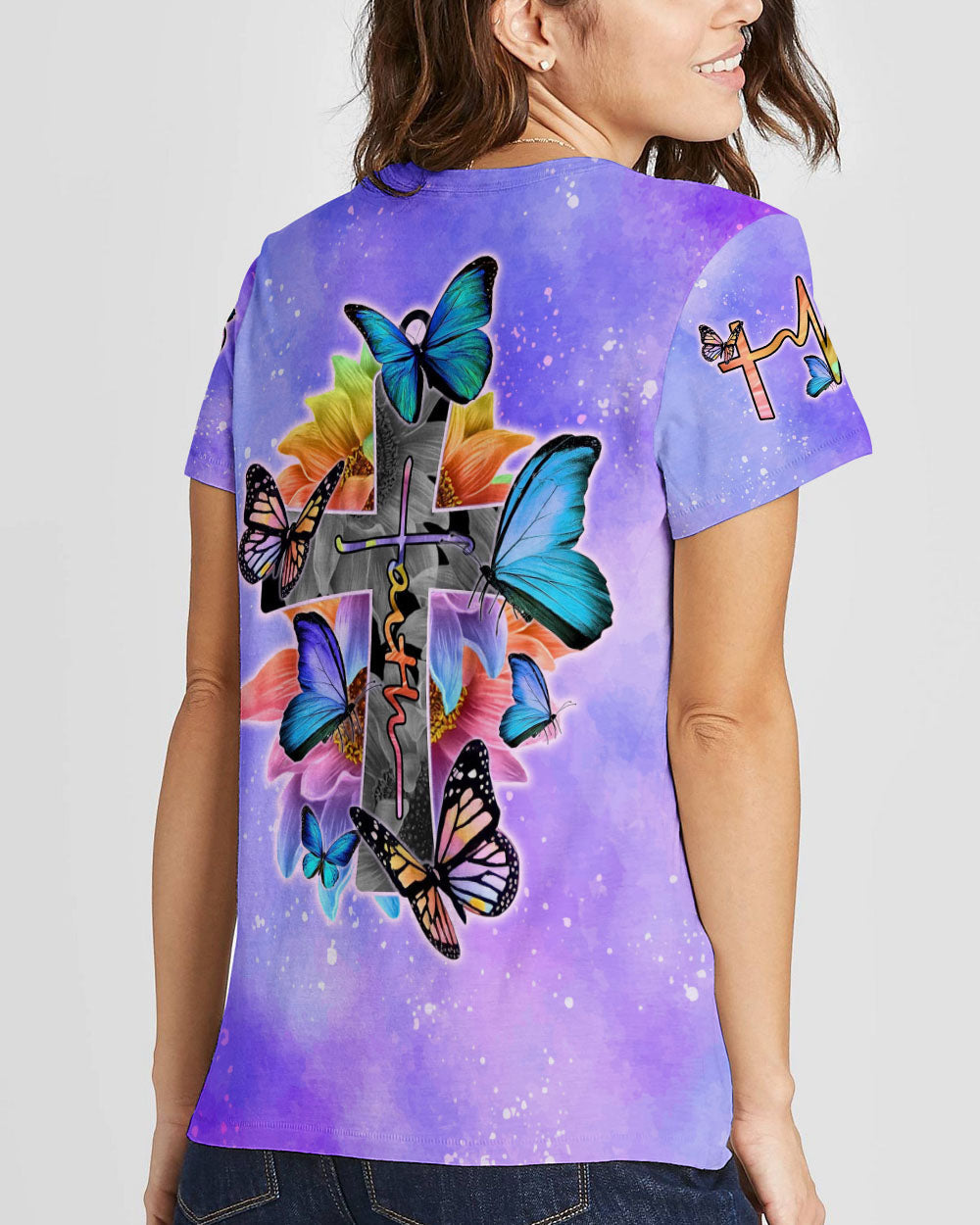 Cross Faith Butterflies Women's All Over Print Shirt - Tytm0507232