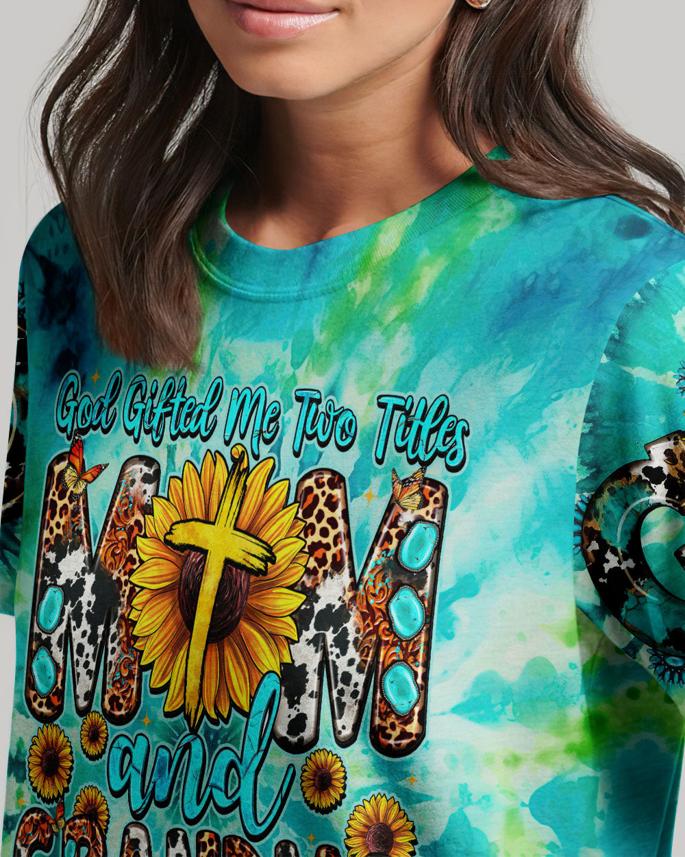 God Gifted Me Two Titles Tie Dye Women's All Over Print Shirt - Tytm0707233