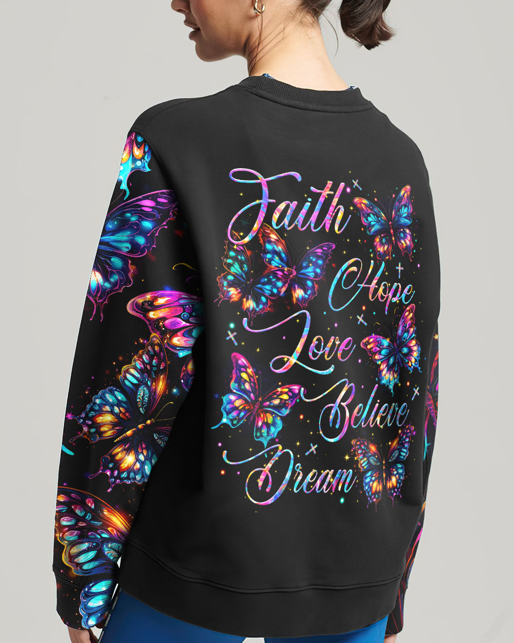 Faith Hope Love Butterflies Women's All Over Print Shirt - Tytm1807232