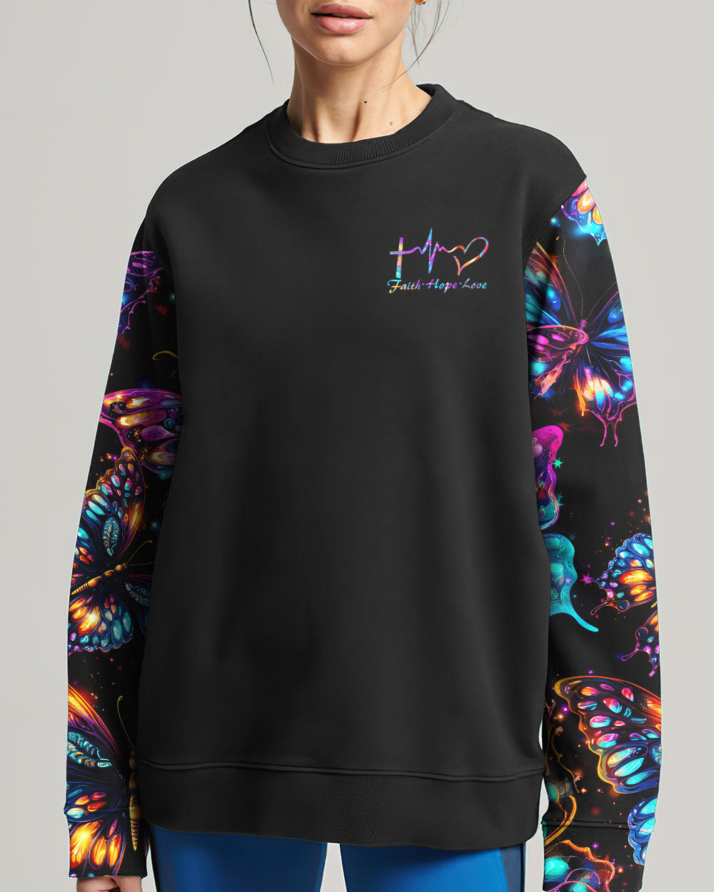 Faith Hope Love Butterflies Women's All Over Print Shirt - Tytm1807232