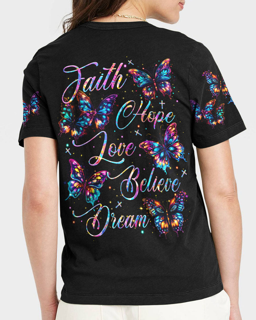 Faith Hope Love Butterflies Women's All Over Print Shirt - Tytm1807232