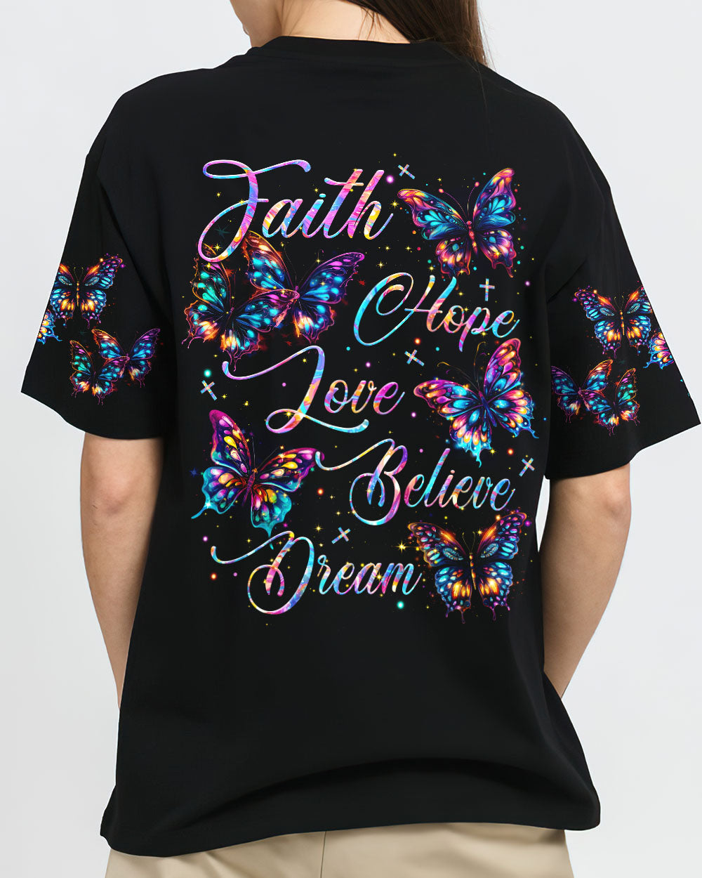 Faith Hope Love Butterflies Women's All Over Print Shirt - Tytm1807232