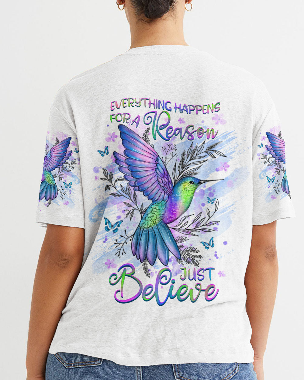 Everything Happens For A Reason Just Believe Women's All Over Print Shirt - Yhhg1407234