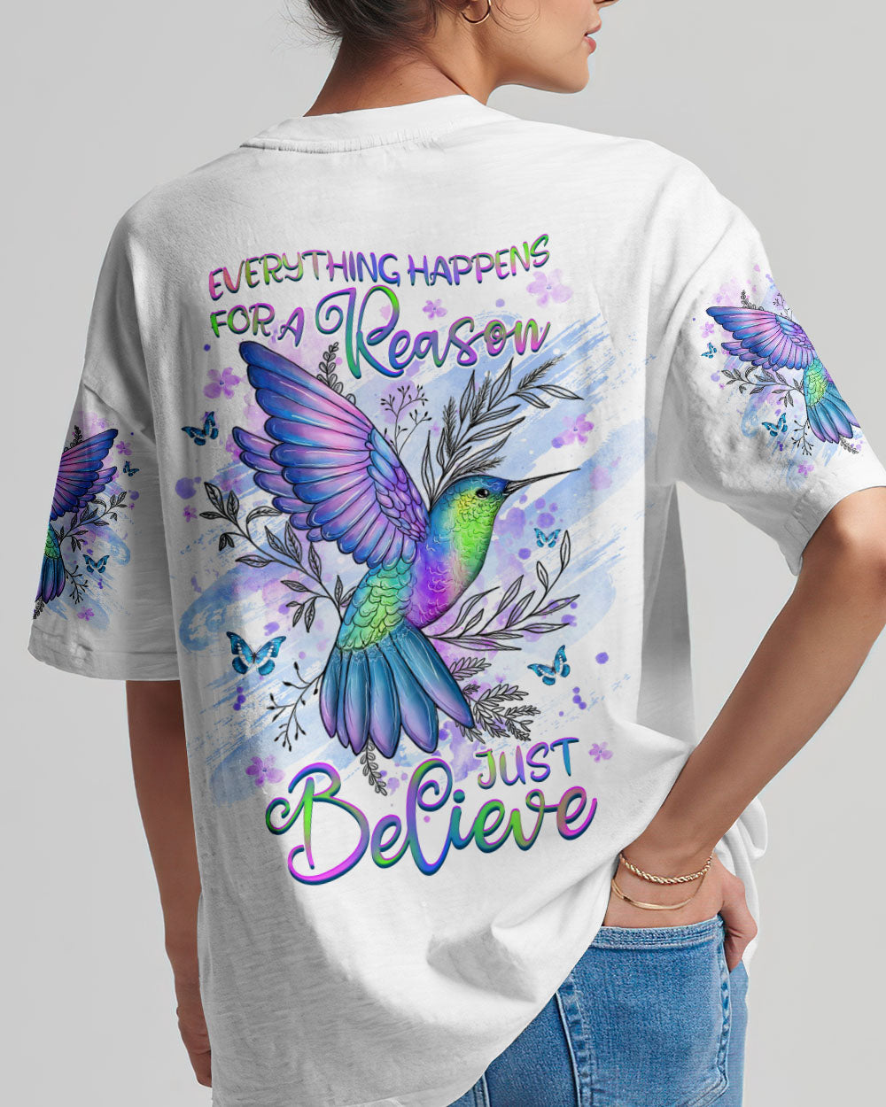 Everything Happens For A Reason Just Believe Women's All Over Print Shirt - Yhhg1407234