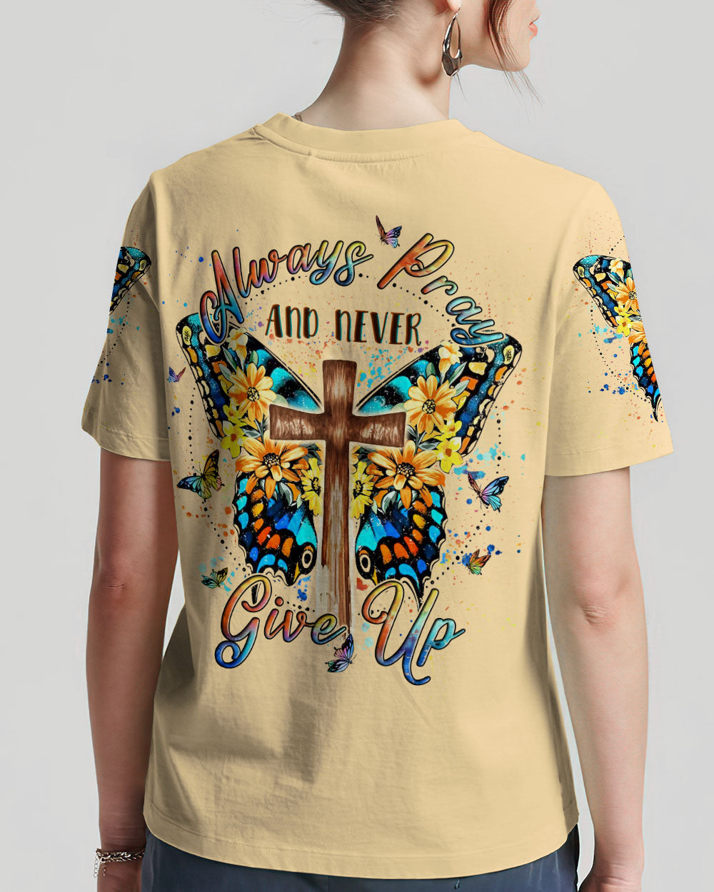 Always Pray And Never Give Up Women's All Over Print Shirt - Yhln0407233