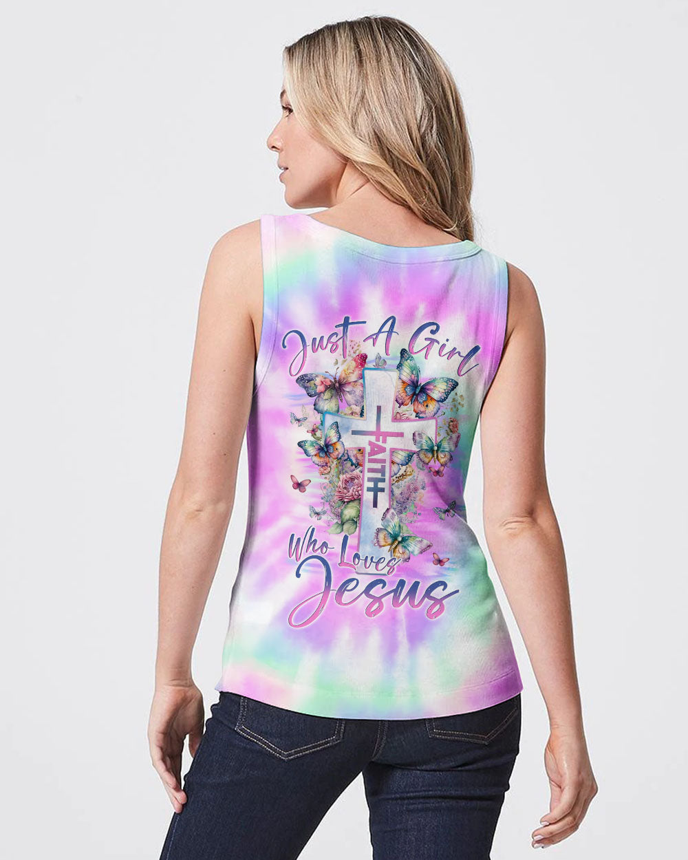 Just A Girl Who Loves Jesus Tie Dye Women's All Over Print Shirt - Yhln0707233