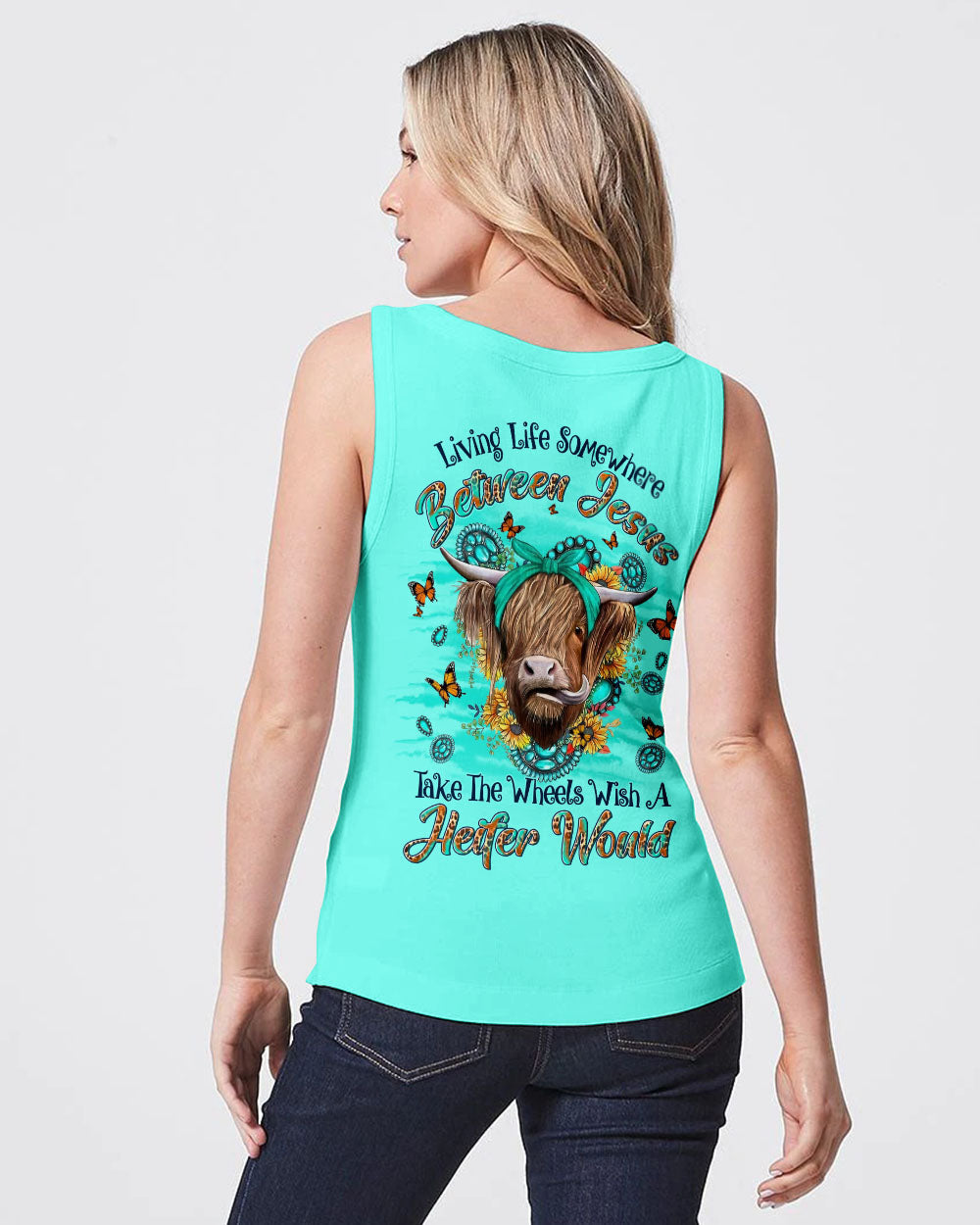 Living Life Somewhere Between Jesus Heifer Women's All Over Print Shirt - Yhln1407234