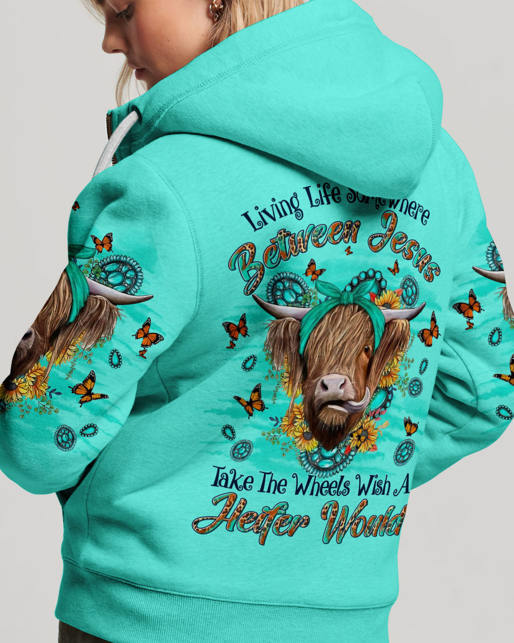 Living Life Somewhere Between Jesus Heifer Women's All Over Print Shirt - Yhln1407234