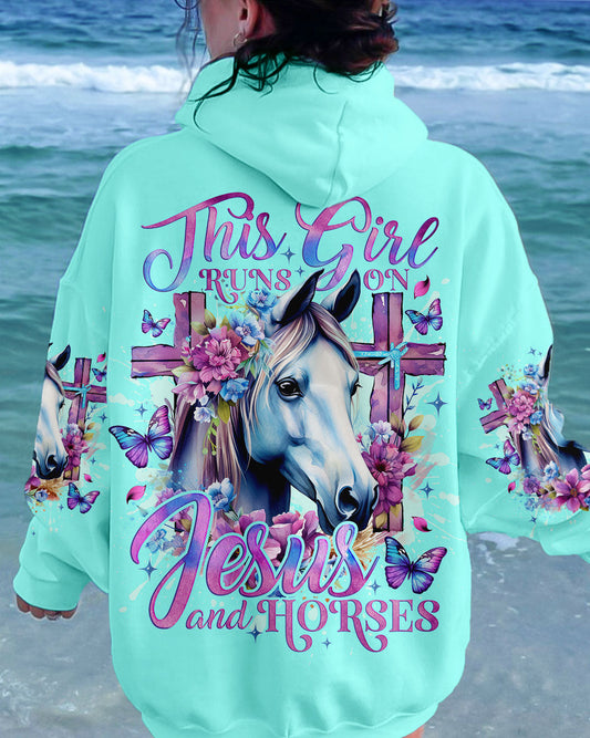 Runs On Jesus And Horses Women's All Over Print Shirt - Tlno2612234