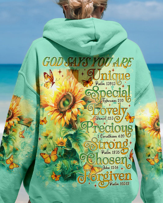 God Says You Are Sunflower Women's All Over Print Shirt - Tlno1103243