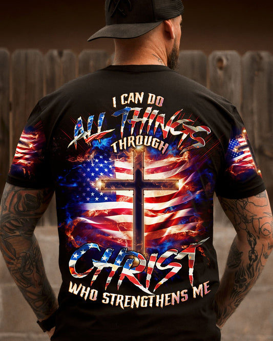 I Can Do All Things Through Christ Cross Flag Men's All Over Print Shirt - Tlno0801243