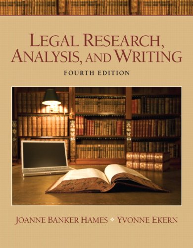Legal Research, Analysis, and Writing 4th Edition