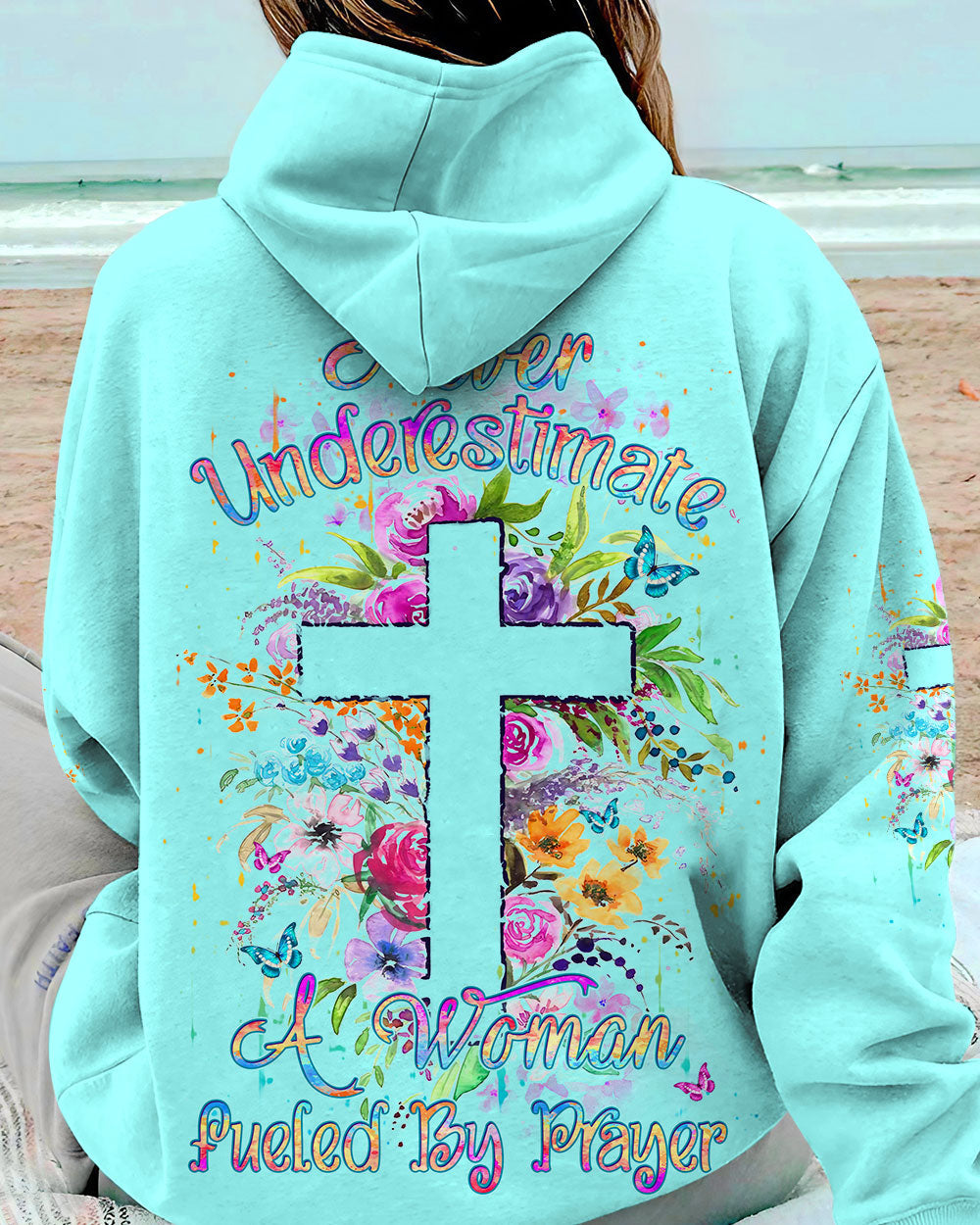 Never Underestimate A Woman Fueled By Prayer Women's All Over Print Shirt - Yhdu1708232