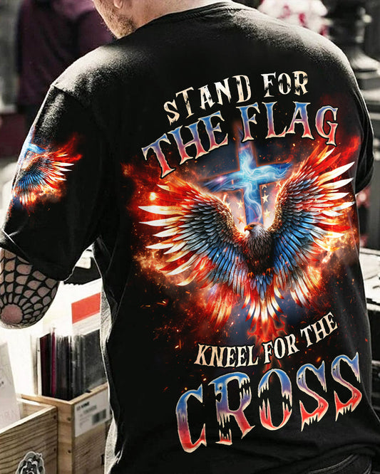 Stand For The Flag Kneel For The Cross Fire Wings Men's All Over Print Shirt - Tlnz0308232