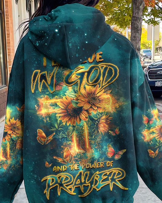 I Believe In God Cross Sunflower Women's All Over Print Shirt - Tlnz1303242