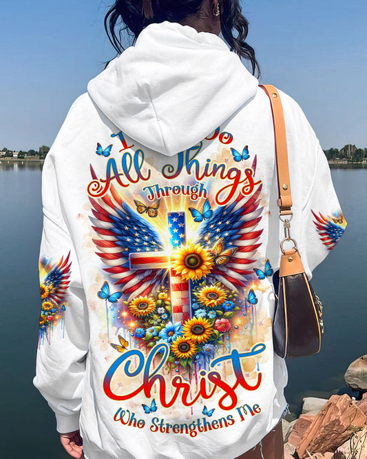 I Can Do All Things Through Christ Wings Sunflower Women's All Over Print Shirt - Tlnz1412234