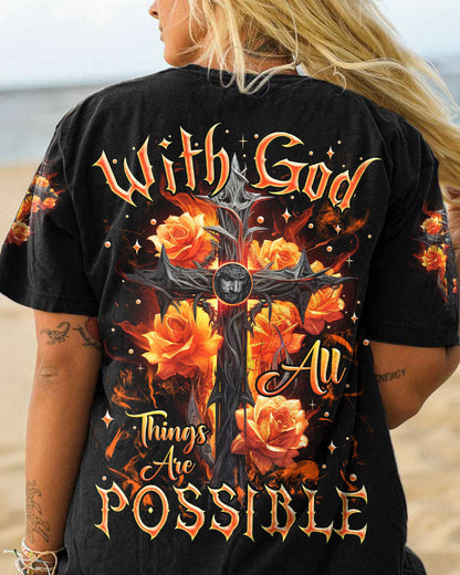 With God All Things Are Possible Women's All Over Print Shirt - Tlnz2207236