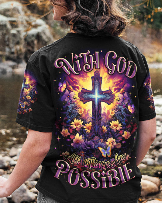 With God All Things Are Possible Women's All Over Print Shirt - Tlnz1107234