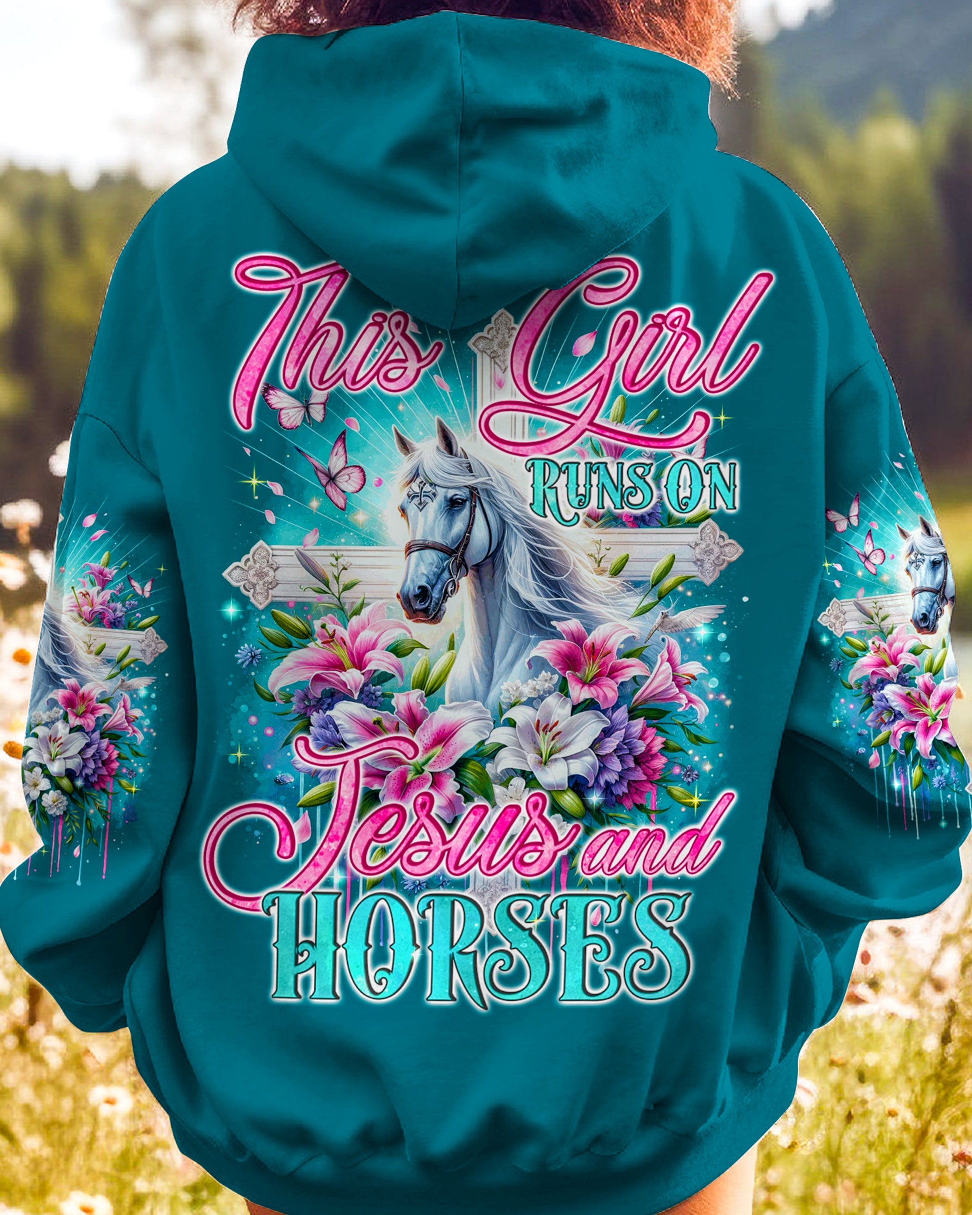 Runs On Jesus And Horses Women's All Over Print Shirt - Tyqy1612234